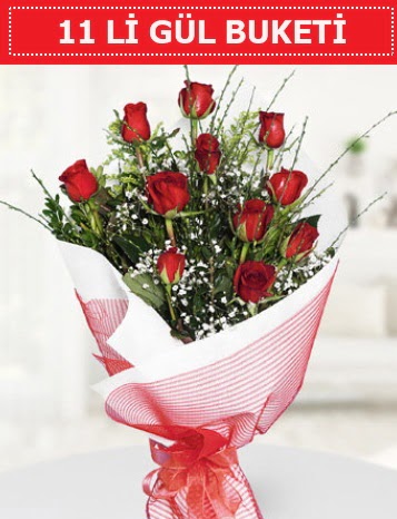 11 adet kırmızı gül buketi Aşk budur  Şanlıurfa hediye sevgilime hediye çiçek 