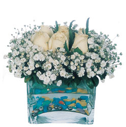  Şanlıurfa çiçek yolla , çiçek gönder , çiçekçi   mika yada cam içerisinde 7 adet beyaz gül