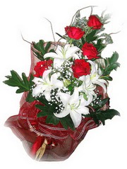  Şanlıurfa online çiçek gönderme sipariş  5 adet kirmizi gül 1 adet kazablanka çiçegi buketi